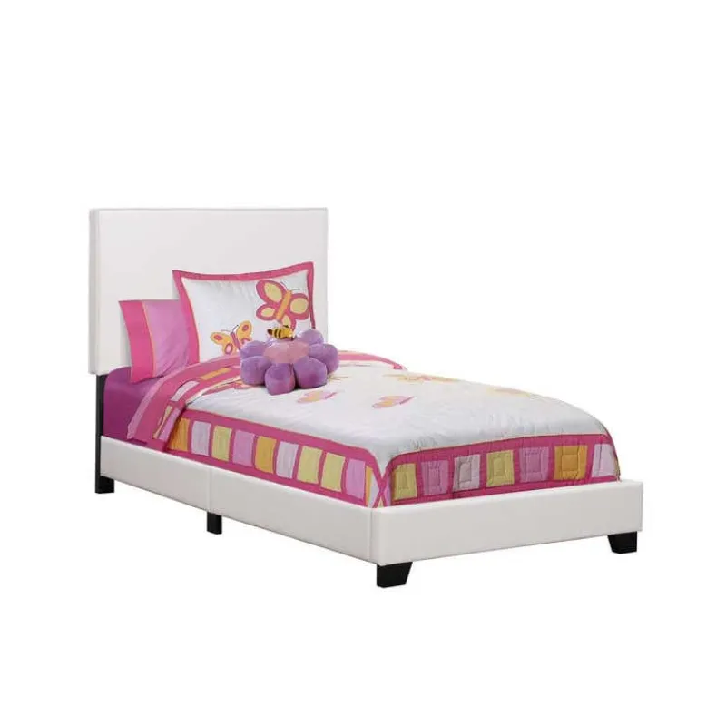 Monarch Twin Leather-Look Bed with Headboard (39")