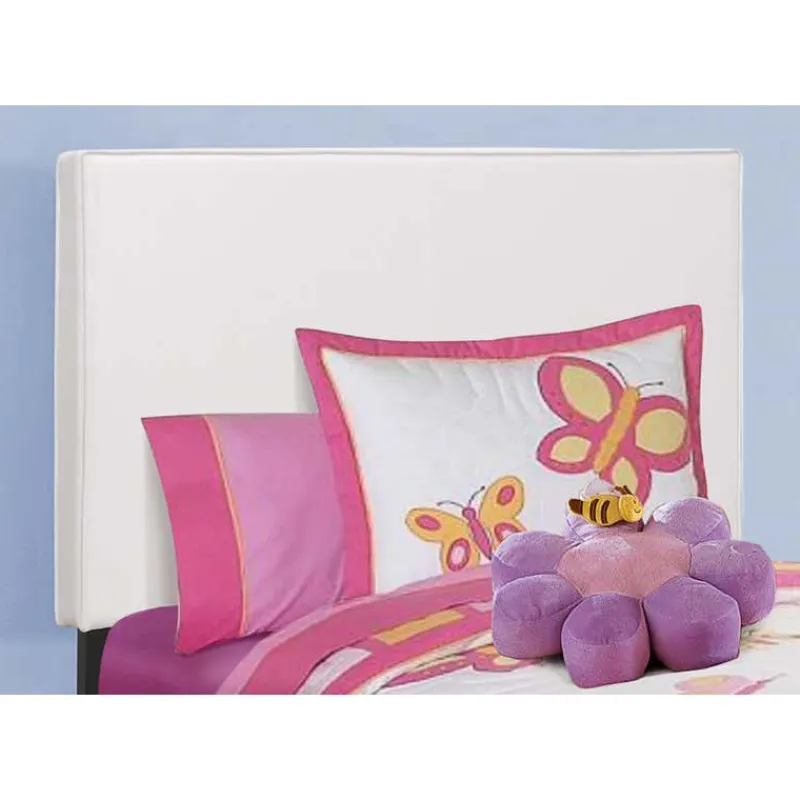 Monarch Twin Leather-Look Bed with Headboard (39")