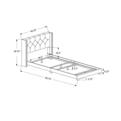 Monarch Twin Linen Bed with Headboard (39")