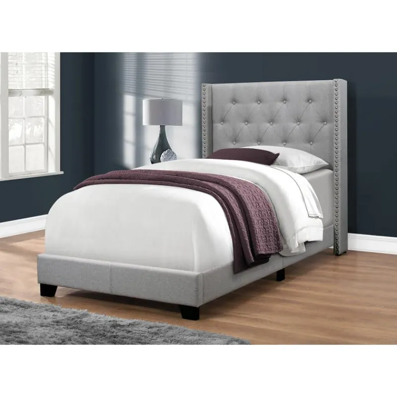 Monarch Twin Linen Bed with Headboard (39")