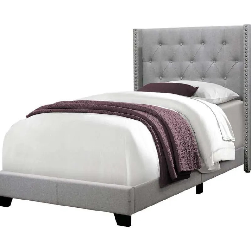 Monarch Twin Linen Bed with Headboard (39")