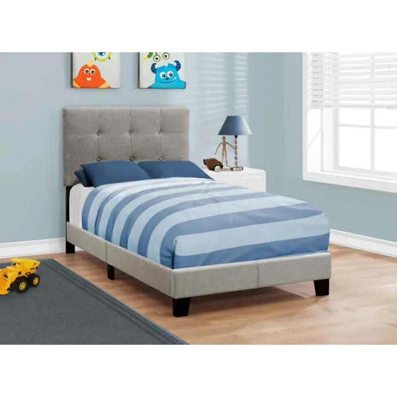 Monarch Twin Linen Bed with Headboard (39")