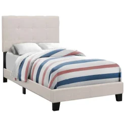 Monarch Twin Linen Bed with Headboard (39")
