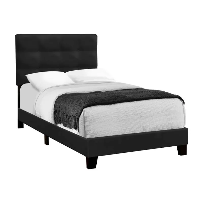 Monarch Twin Velvet Bed with Headboard (39")