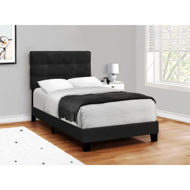 Monarch Twin Velvet Bed with Headboard (39")