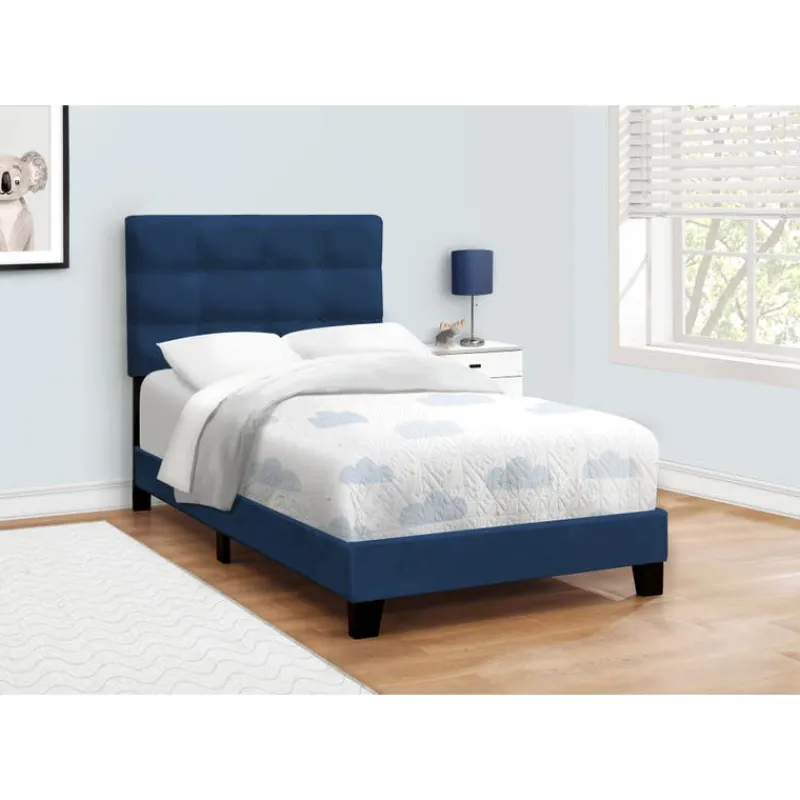 Monarch Twin Velvet Bed with Headboard (39")