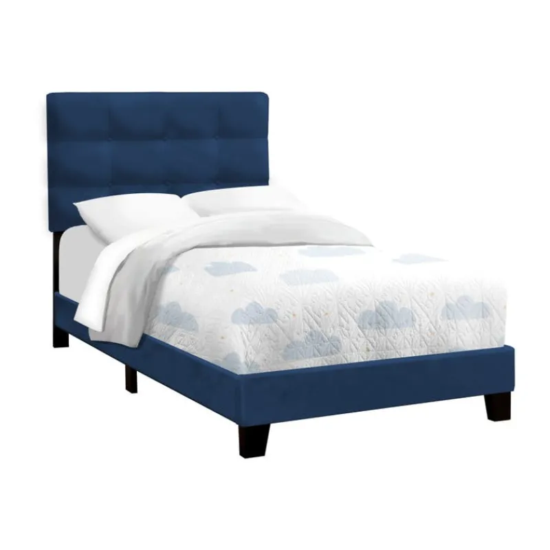 Monarch Twin Velvet Bed with Headboard (39")