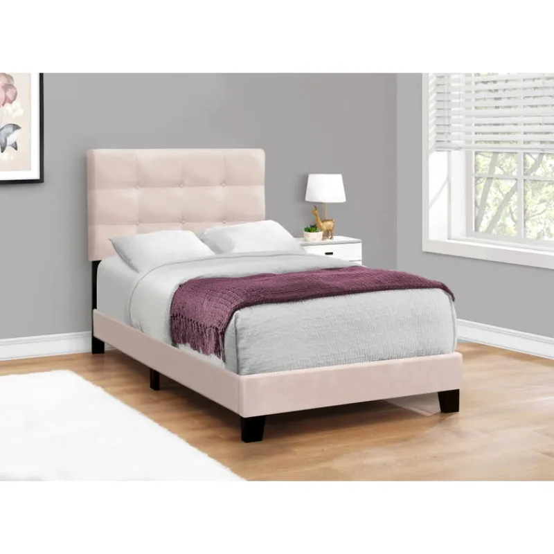Monarch Twin Velvet Bed with Headboard (39")