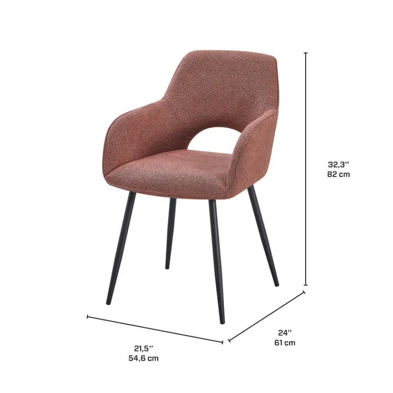 Upholstered Chairs (Set of 2) - Rust