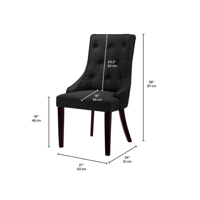 Upholstered Chairs (Set of 2) - Dark Grey