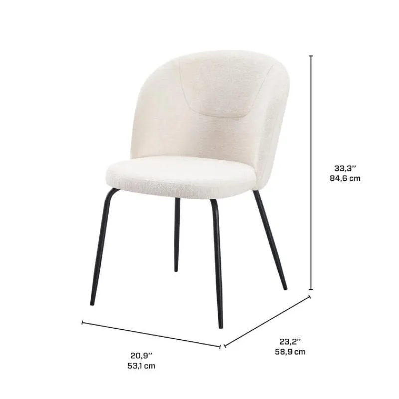 Upholstered Chairs (Set of 2) - Cream