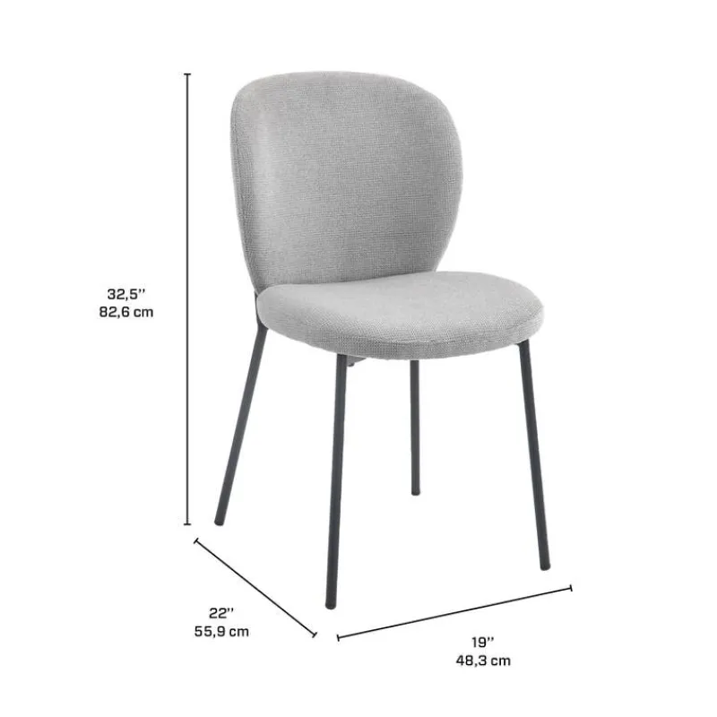 Upholstered Chairs (Set of 2) - Grey
