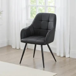 Upholstered Chairs with Armrests (Set of 2) -