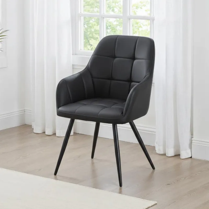 Upholstered Chairs with Armrests (Set of 2) -