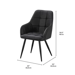 Upholstered Chairs with Armrests (Set of 2) -
