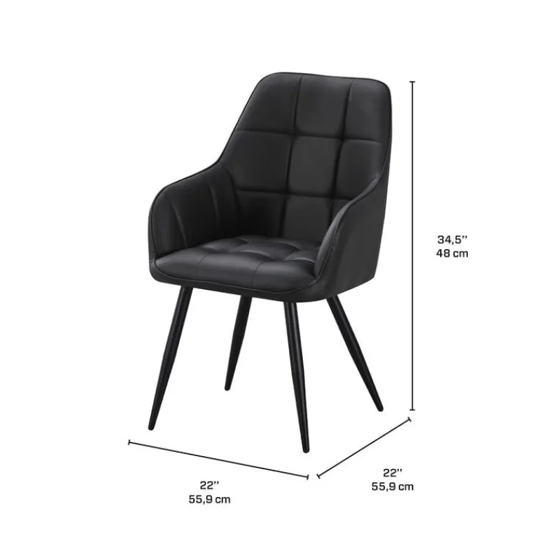 Upholstered Chairs with Armrests (Set of 2) -