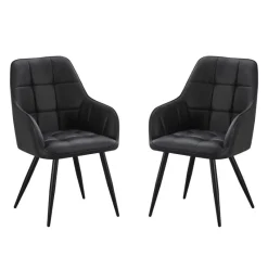 Upholstered Chairs with Armrests (Set of 2) -