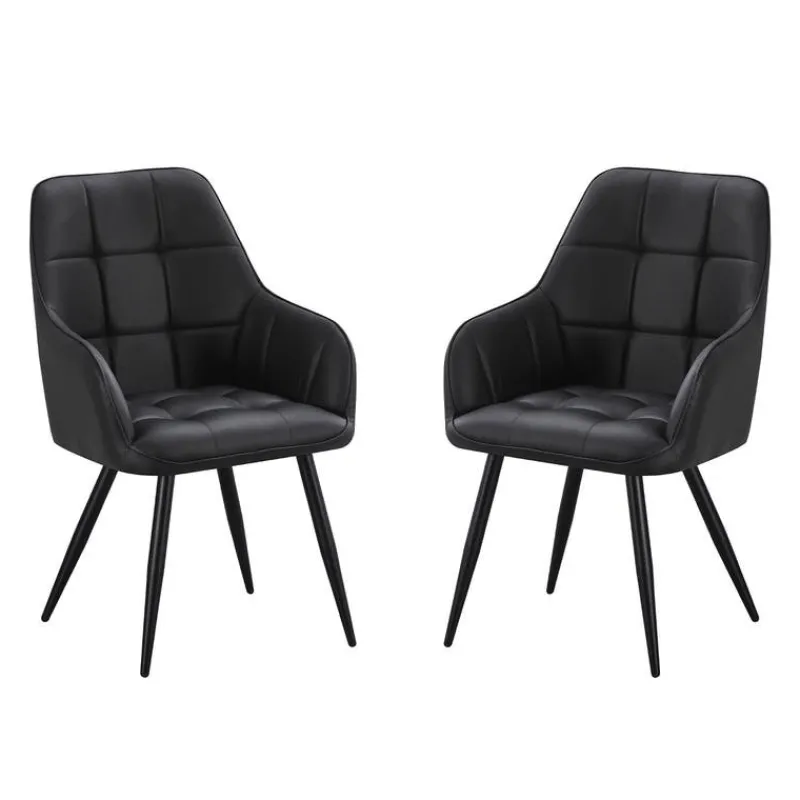 Upholstered Chairs with Armrests (Set of 2) -
