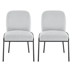 Upholstered Chairs with Tubular Metallic Accent (Set of 2) - Grey