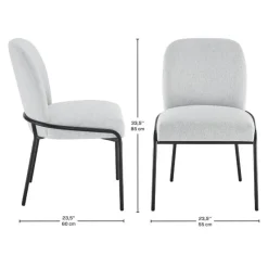 Upholstered Chairs with Tubular Metallic Accent (Set of 2) - Grey