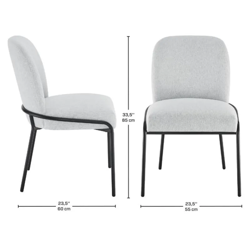 Upholstered Chairs with Tubular Metallic Accent (Set of 2) - Grey