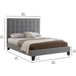 Upholstered King Bed with Headboard (78'')