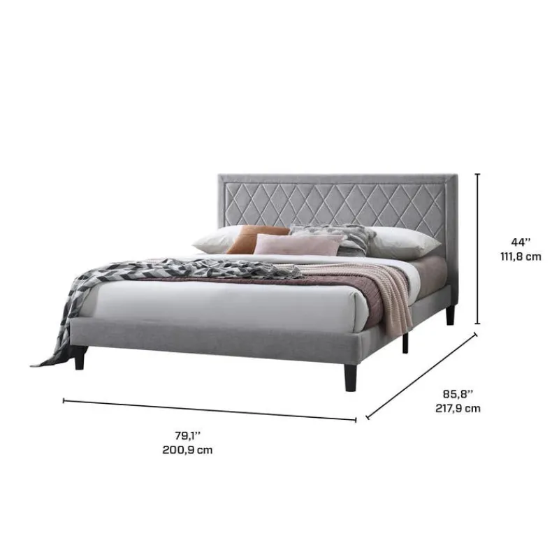 Upholstered King Bed with Headboard (78")