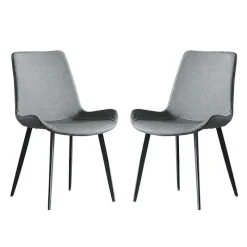 Upholstered Kitchen Chairs (Set of 2) - Grey