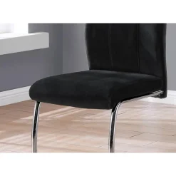Monarch Velvet Chairs with Chrome Base (Set of 2) - -
