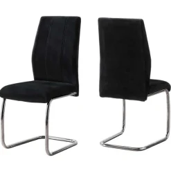 Monarch Velvet Chairs with Chrome Base (Set of 2) - -