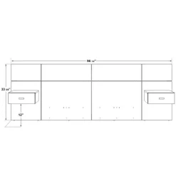 SUA-V Wall Units with 2 Integrated Nightstands for Queen Beds -