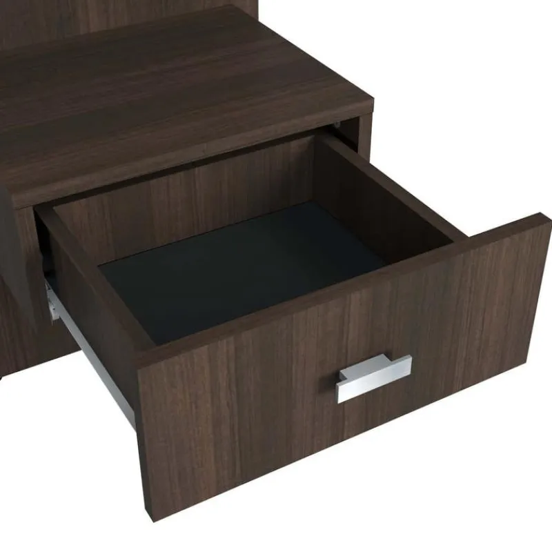 SUA-V Wall Units with 2 Integrated Nightstands for Full Beds - Taupe