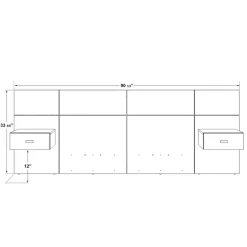 SUA-V Wall Units with 2 Integrated Nightstands for Full Beds - Taupe