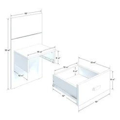SUA-V Wall Units with 2 Integrated Nightstands for Queen Beds - Taupe