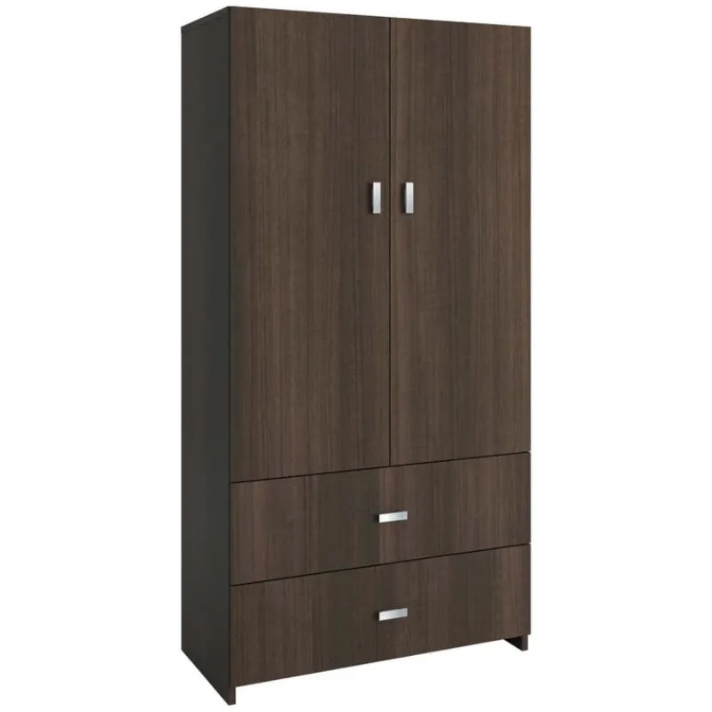 SUA-V Wardrobe with 2 Large Drawers - Brown