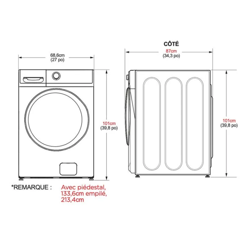 MIDEA Washer & Dryer Kit, Front-Load - MLHE-MLHW5
