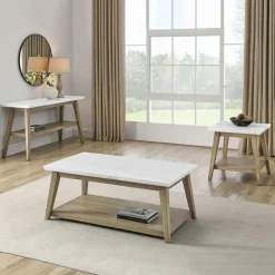 White Marble Top Side Table