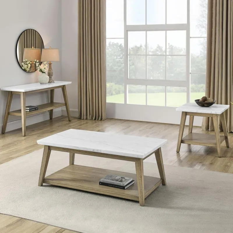 White Marble Top Side Table