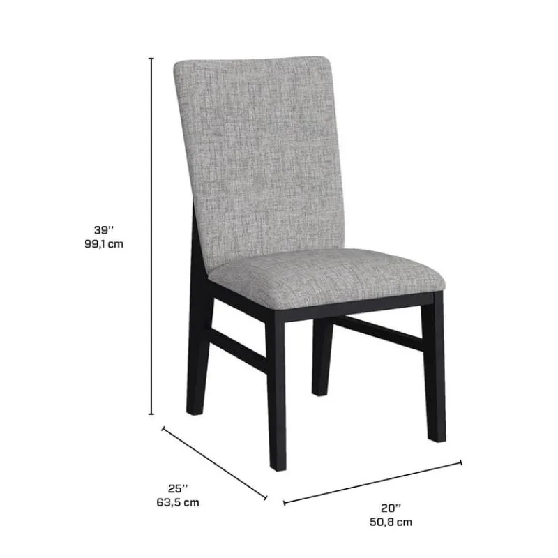 White Marble-Look Top Dining Table with 4 Chairs - Grey Fabric