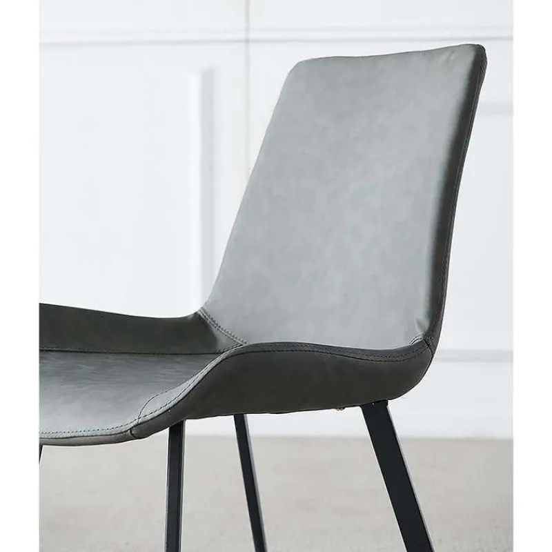 Sintered Stone Dining Set with 4 Grey Chairs - 48"