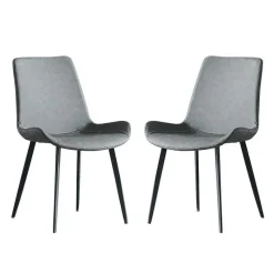 White Sintered Stone Dining Set with 4 Grey Chairs - 59"