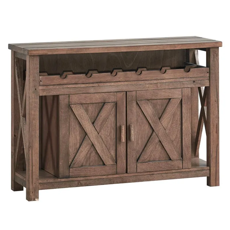 Wooden Buffet with a Wine Rack