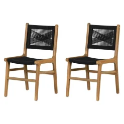 Meubles South Shore Woven Rope Chairs (Set of 2) - Black