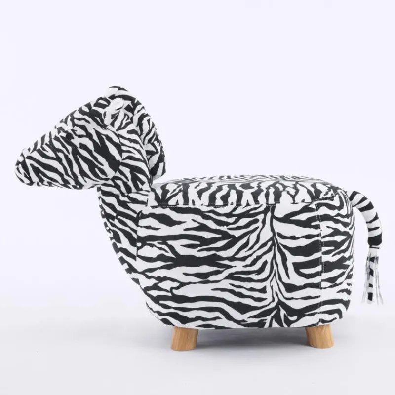Zebra-Shaped Kids Pouf – 13" x 22.45" x 14.2"
