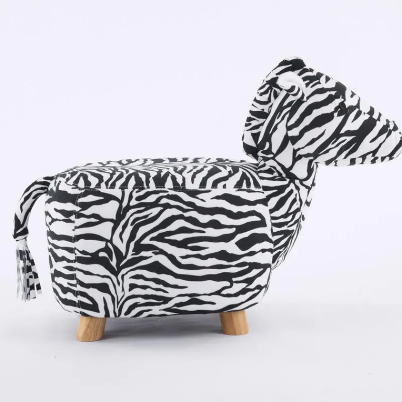 Zebra-Shaped Kids Pouf – 13" x 22.45" x 14.2"